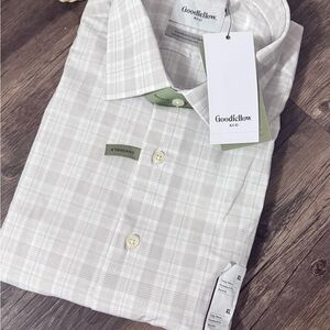 Goodfellow & Co Men's Light Gray Plaid Shirt